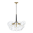 Load image into Gallery viewer, Farmhouze Light - 6 - Light Dimmable Glam Cluster Glass Globe Bubble Chandelier - Chandelier - Black + Brass -
