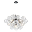 Load image into Gallery viewer, Farmhouze Light - 6 - Light Dimmable Glam Cluster Glass Globe Bubble Chandelier - Chandelier - Black + Chrome -