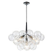 Load image into Gallery viewer, Farmhouze Light - 6 - Light Dimmable Glam Cluster Glass Globe Bubble Chandelier - Chandelier - Black + Chrome -