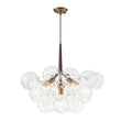 Load image into Gallery viewer, Farmhouze Light - 6 - Light Dimmable Glam Cluster Glass Globe Bubble Chandelier - Chandelier - Brown + Brass -