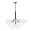 Load image into Gallery viewer, Farmhouze Light - 6 - Light Dimmable Glam Cluster Glass Globe Bubble Chandelier - Chandelier - Brown + Brass -