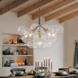 Load image into Gallery viewer, Farmhouze Light - 6 - Light Dimmable Glam Cluster Glass Globe Bubble Chandelier - Chandelier - Brown + Brass -