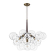 Load image into Gallery viewer, Farmhouze Light - 6 - Light Dimmable Glam Cluster Glass Globe Bubble Chandelier - Chandelier - Brown + Brass -