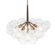 Load image into Gallery viewer, Farmhouze Light - 6 - Light Dimmable Glam Cluster Glass Globe Bubble Chandelier - Chandelier - Brown + Brass -
