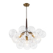 Load image into Gallery viewer, Farmhouze Light - 6 - Light Dimmable Glam Cluster Glass Globe Bubble Chandelier - Chandelier - Brown + Brass -
