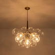 Load image into Gallery viewer, Farmhouze Light - 6 - Light Dimmable Glam Cluster Glass Globe Bubble Chandelier - Chandelier - Brown + Brass -