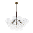 Load image into Gallery viewer, Farmhouze Light - 6 - Light Dimmable Glam Cluster Glass Globe Bubble Chandelier - Chandelier - Brown + Brass -