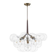 Load image into Gallery viewer, Farmhouze Light - 6 - Light Dimmable Glam Cluster Glass Globe Bubble Chandelier - Chandelier - Brown + Brass -