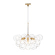 Load image into Gallery viewer, Farmhouze Light - 6 - Light Dimmable Glam Cluster Glass Globe Bubble Chandelier - Chandelier - White + Brass -