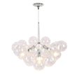 Load image into Gallery viewer, Farmhouze Light - 6 - Light Dimmable Glam Cluster Glass Globe Bubble Chandelier - Chandelier - White + Chrome -