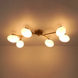 Load image into Gallery viewer, Farmhouze Light - 6 - Light Opal Glass Globe Branch Ceiling Light - Ceiling Light - Black - 6 - Light