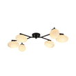 Load image into Gallery viewer, Farmhouze Light - 6 - Light Opal Glass Globe Branch Ceiling Light - Ceiling Light - Black - 6 - Light
