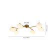 Load image into Gallery viewer, Farmhouze Light - 6 - Light Opal Glass Globe Branch Ceiling Light - Ceiling Light - Black - 6 - Light