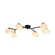 Load image into Gallery viewer, Farmhouze Light - 6 - Light Opal Glass Globe Branch Ceiling Light - Ceiling Light - Black - 6 - Light