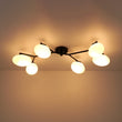 Load image into Gallery viewer, Farmhouze Light - 6 - Light Opal Glass Globe Branch Ceiling Light - Ceiling Light - Black - 6 - Light