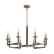 Load image into Gallery viewer, Farmhouze Light - 8 - Light Farmhouse Black Brass Candle Style Chandelier - Chandelier - 29 in -