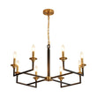 Load image into Gallery viewer, Farmhouze Light - 8 - Light Farmhouse Black Brass Candle Style Chandelier - Chandelier - 29 in -