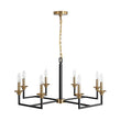 Load image into Gallery viewer, Farmhouze Light - 8 - Light Farmhouse Black Brass Candle Style Chandelier - Chandelier - 29 in -