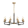 Load image into Gallery viewer, Farmhouze Light - 8 - Light Farmhouse Black Brass Candle Style Chandelier - Chandelier - 29 in -