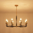 Load image into Gallery viewer, Farmhouze Light - 8 - Light Farmhouse Black Brass Candle Style Chandelier - Chandelier - 29 in -