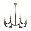 Load image into Gallery viewer, Farmhouze Light - 8 - Light Farmhouse Black Brass Candle Style Chandelier - Chandelier - 29 in -