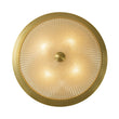 Load image into Gallery viewer, Farmhouze Light - Antique Brass Textured Glass Round Ceiling Light - Ceiling Light - 23in -