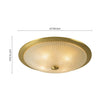 Load image into Gallery viewer, Farmhouze Light - Antique Brass Textured Glass Round Ceiling Light - Ceiling Light - 23in -