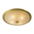 Load image into Gallery viewer, Farmhouze Light - Antique Brass Textured Glass Round Ceiling Light - Ceiling Light - 23in -