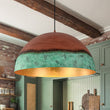 Load image into Gallery viewer, Farmhouze Light - Antique Oversized Oxidized Copper Iron Dome Pendant Light - Chandelier - 23in -