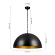 Load image into Gallery viewer, Farmhouze Light - Black Gold Industrial Oversized Metal Dome Pendant Light - Pendant - 15 in -