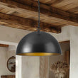 Load image into Gallery viewer, Farmhouze Light - Black Gold Industrial Oversized Metal Dome Pendant Light - Pendant - 23 in -