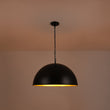 Load image into Gallery viewer, Farmhouze Light - Black Gold Industrial Oversized Metal Dome Pendant Light - Pendant - 23 in -