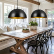 Load image into Gallery viewer, Farmhouze Light - Black Gold Industrial Oversized Metal Dome Pendant Light - Pendant - 23 in -