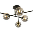Load image into Gallery viewer, Farmhouze Light - Black Linear Smoked Glass Globe Sputnik Ceiling Light - Ceiling Light - Black -