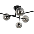 Load image into Gallery viewer, Farmhouze Light - Black Linear Smoked Glass Globe Sputnik Ceiling Light - Ceiling Light - Black -