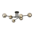 Load image into Gallery viewer, Farmhouze Light - Black Linear Smoked Glass Globe Sputnik Ceiling Light - Ceiling Light - Black -