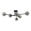 Load image into Gallery viewer, Farmhouze Light - Black Linear Smoked Glass Globe Sputnik Ceiling Light - Ceiling Light - Black -