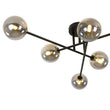 Load image into Gallery viewer, Farmhouze Light - Black Linear Smoked Glass Globe Sputnik Ceiling Light - Ceiling Light - Black -