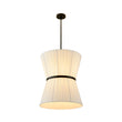 Load image into Gallery viewer, Farmhouze Light - Boho 2 - Tier Pleated White Fabric Lantern Pendant Light - Chandelier - 19.7 in -