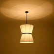 Load image into Gallery viewer, Farmhouze Light - Boho 2 - Tier Pleated White Fabric Lantern Pendant Light - Chandelier - 19.7 in -