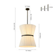 Load image into Gallery viewer, Farmhouze Light - Boho 2 - Tier Pleated White Fabric Lantern Pendant Light - Chandelier - 19.7 in -