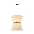 Load image into Gallery viewer, Farmhouze Light - Boho 2 - Tier Pleated White Fabric Lantern Pendant Light - Chandelier - 19.7 in -