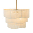 Load image into Gallery viewer, Farmhouze Light - Boho Bleached String Tiered Drum Pendant Light - Chandelier - White -