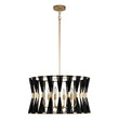 Load image into Gallery viewer, Farmhouze Light-Boho Rope 6-Light Brass Drum Lantern Pendant--Black-