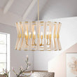 Load image into Gallery viewer, Farmhouze Light-Boho Rope 6-Light Brass Drum Lantern Pendant--Bleached-