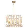 Load image into Gallery viewer, Farmhouze Light-Boho Rope 6-Light Brass Drum Lantern Pendant--Bleached-