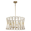 Load image into Gallery viewer, Farmhouze Light-Boho Rope 6-Light Brass Drum Lantern Pendant--Bleached-