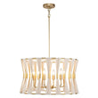 Load image into Gallery viewer, Farmhouze Light-Boho Rope 6-Light Brass Drum Lantern Pendant--Bleached-