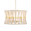 Load image into Gallery viewer, Farmhouze Light-Boho Rope 6-Light Brass Drum Lantern Pendant--Bleached-