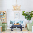 Load image into Gallery viewer, Farmhouze Light-Boho Rope 6-Light Brass Drum Lantern Pendant--Bleached-